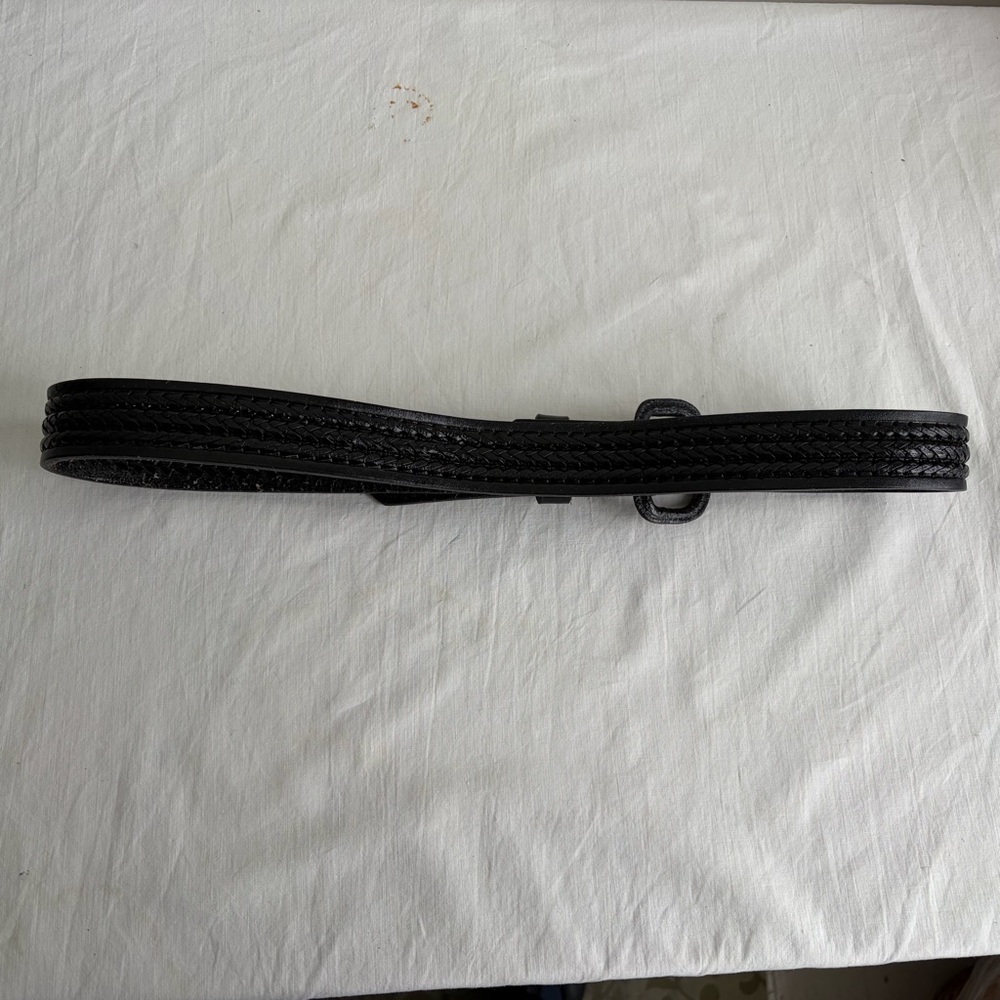 JC Mexico Black Woven Leather Men's Belt - Picture 7 of 15
